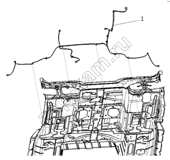 Схема/чертеж: FLOOR WIRE HARNESS / Shaanxi Shacman SX3316HT406C