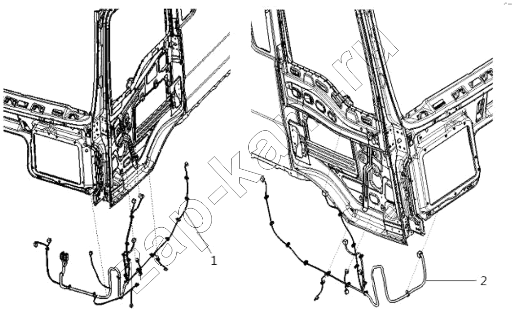 Схема/чертеж: DOOR WIRE HARNESS / Shaanxi Shacman SX3316HT406C