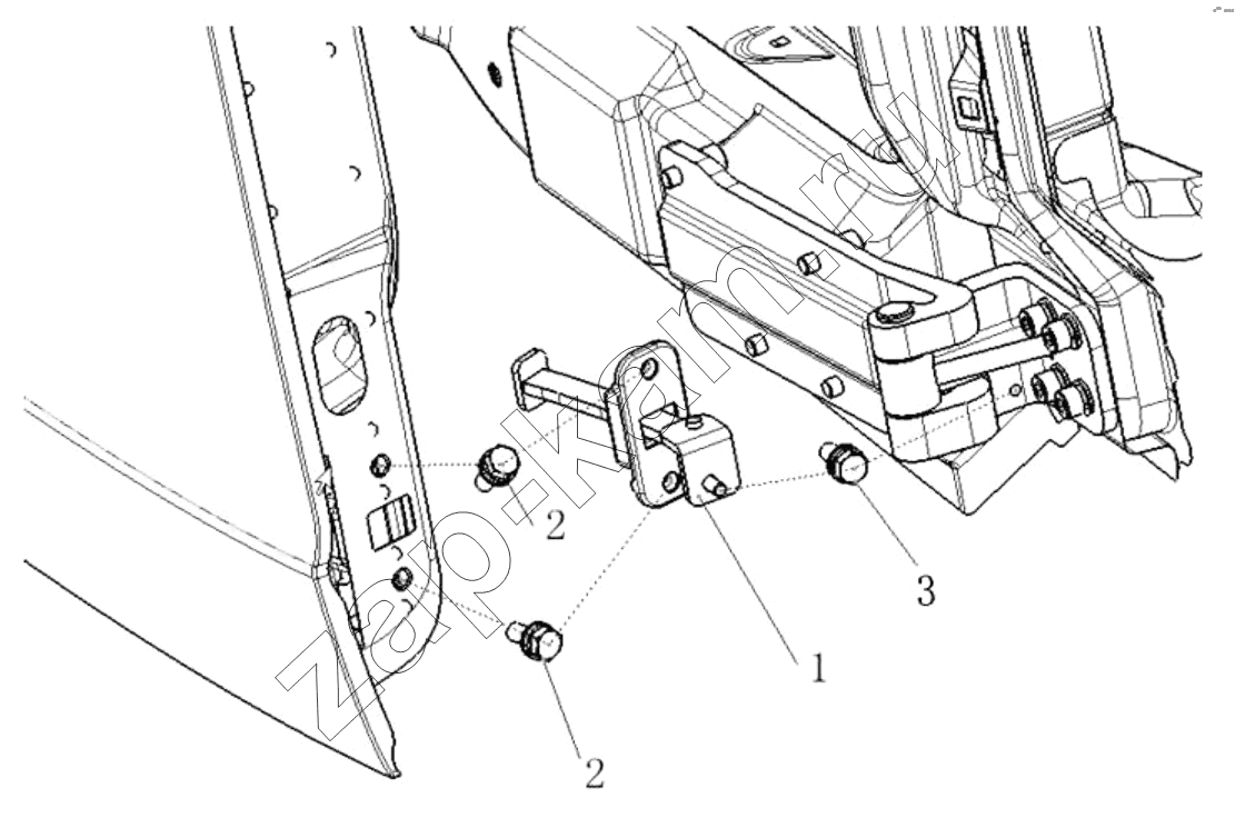 Схема/чертеж: RIGHT DOOR LIMIT / Shaanxi Shacman SX3316HT406C