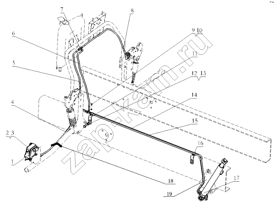 Схема/чертеж: CAB HYDRAULIC TILTING EQUIPMENT / Shaanxi Shacman SX3316HT406C