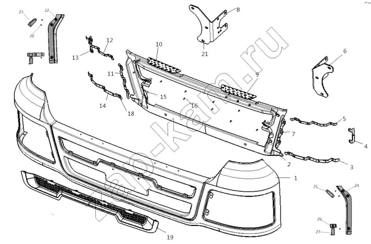 Схема/чертеж: NEW M3000 DUMP TRUCK BUMPER / Shaanxi Shacman SX3316HT406C