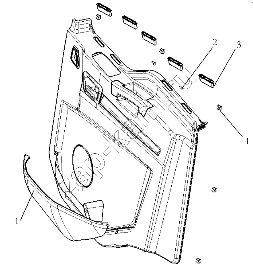 Схема/чертеж: RIGHT DOOR INNER PANEL ASSEMBLY / Shaanxi Shacman SX3316HT406C