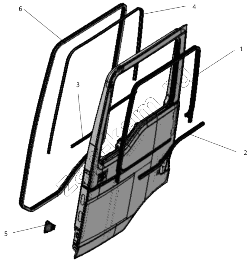 Схема/чертеж: LEFT DOOR SEAL / Shaanxi Shacman SX3316HT406C