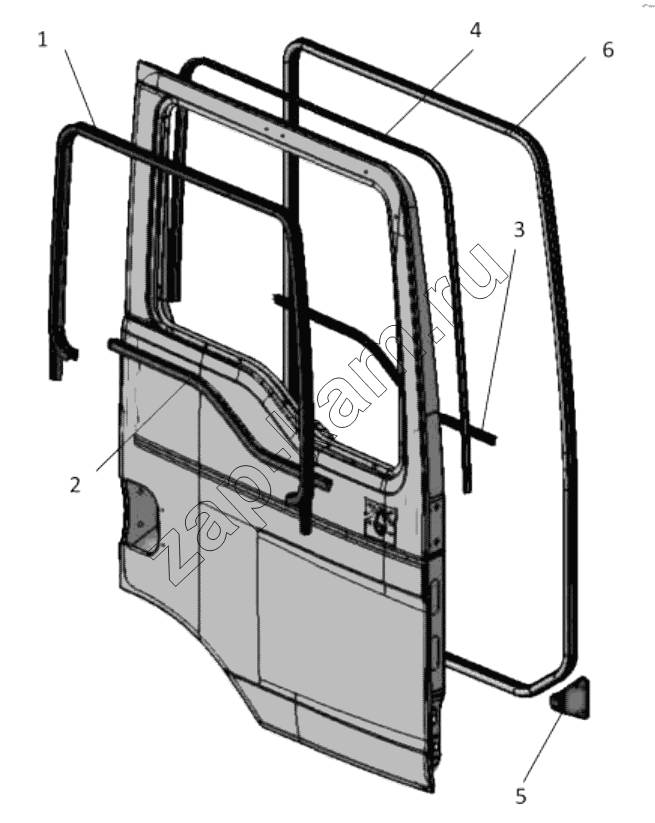 Схема/чертеж: RIGHT DOOR SEAL / Shaanxi Shacman SX3316HT406C