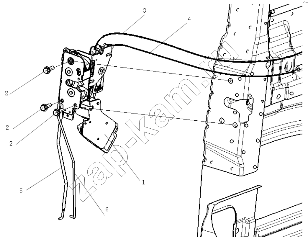 Схема/чертеж: LEFT DOOR LOCK SYSTEM / Shaanxi Shacman SX3316HT406C