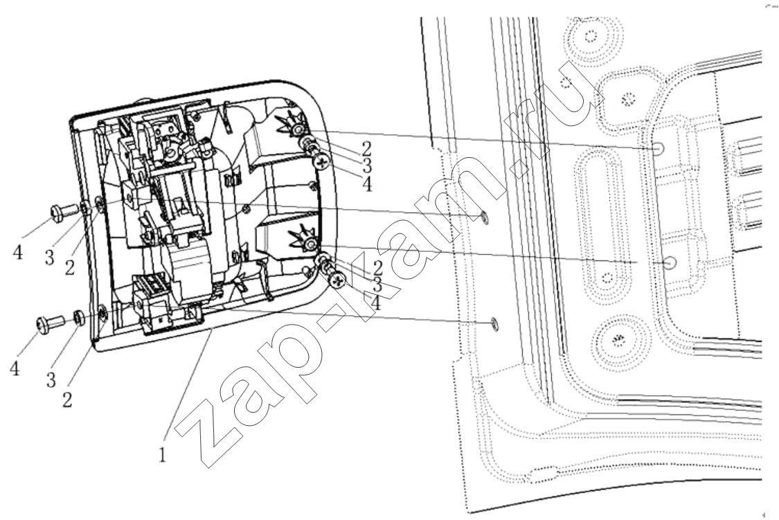 Схема/чертеж: LEFT LOCK SET IN CAB / Shaanxi Shacman SX3316HT406C