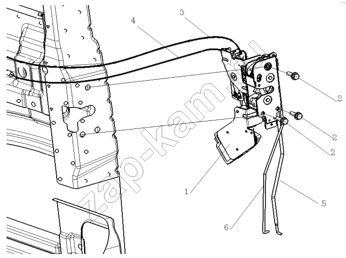 Схема/чертеж: RIGHT DOOR LOCK SYSTEM / Shaanxi Shacman SX3316HT406C
