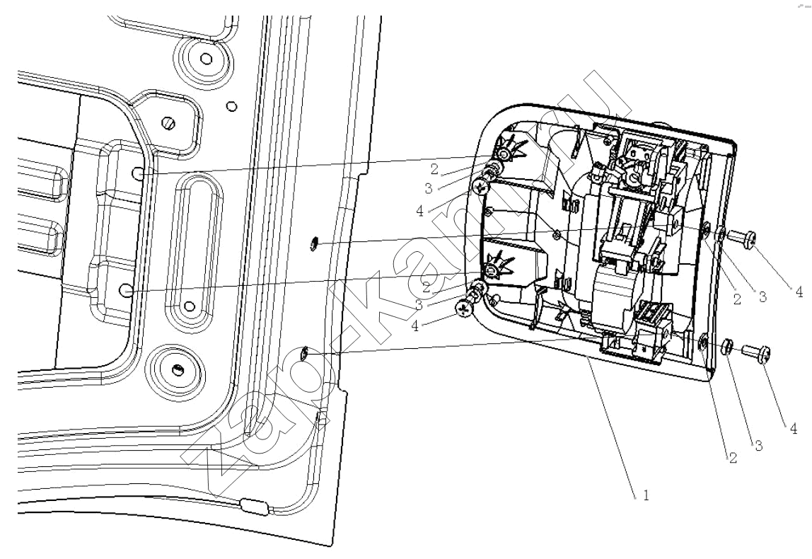 Схема/чертеж: RIGHT LOCK SET IN CAB / Shaanxi Shacman SX3316HT406C