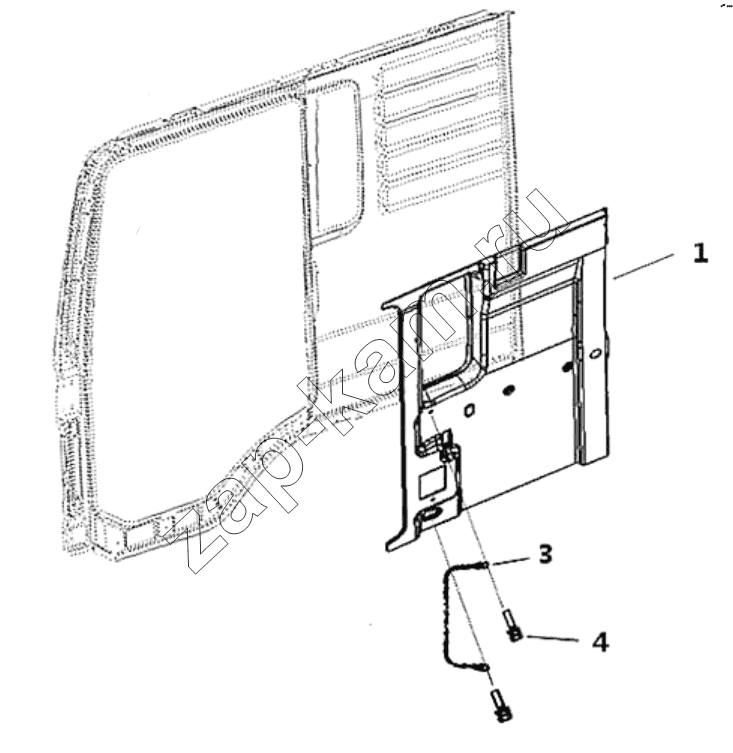 Схема/чертеж: RIGHT SIDE WALL INNER GUARD PLATE / Shaanxi Shacman SX3316HT406C