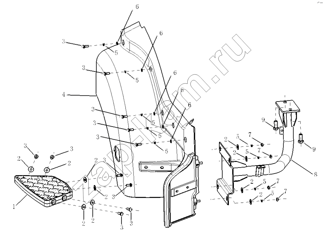 Схема/чертеж: RIGHT FOOT PANEL FOR CAB / Shaanxi Shacman SX3316HT406C