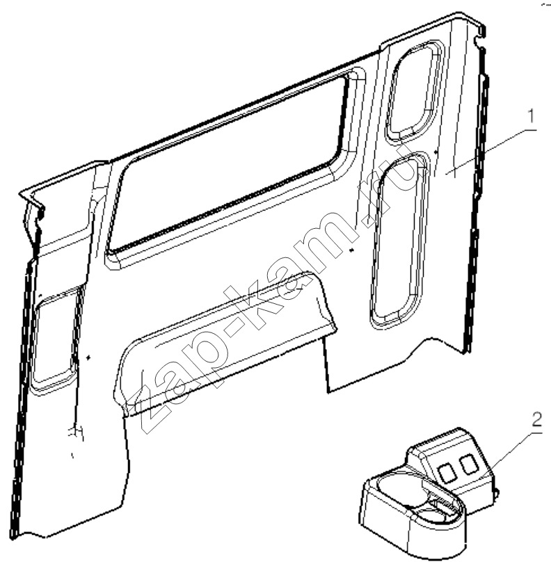 Схема/чертеж: REAR WALL INNER GUARD PLATE ASSEMBLY / Shaanxi Shacman SX3316HT406C