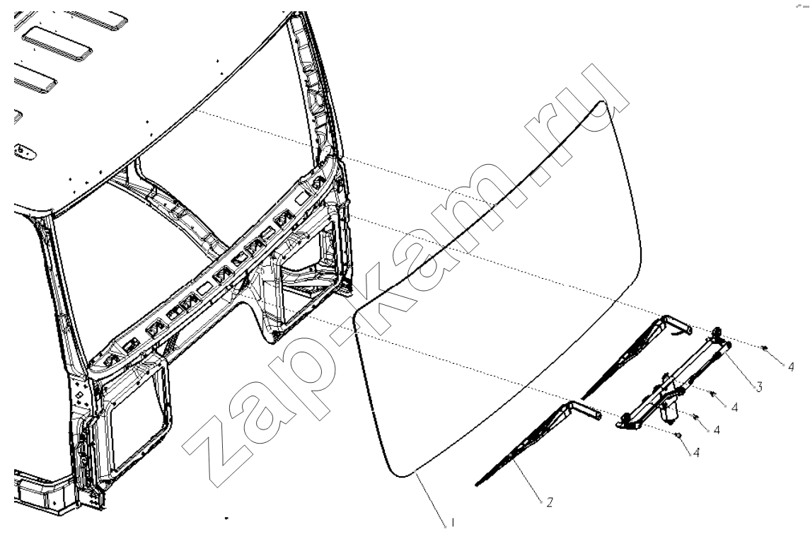 Схема/чертеж: WINDSCREEN, WIPER ASSEMBLY / Shaanxi Shacman SX3316HT406C