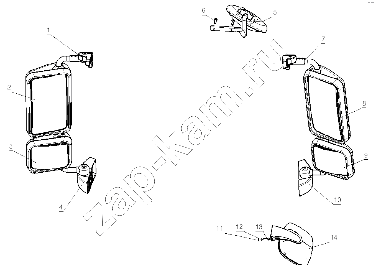 Схема/чертеж: VIEW MIRROR / Shaanxi Shacman SX3316HT406C