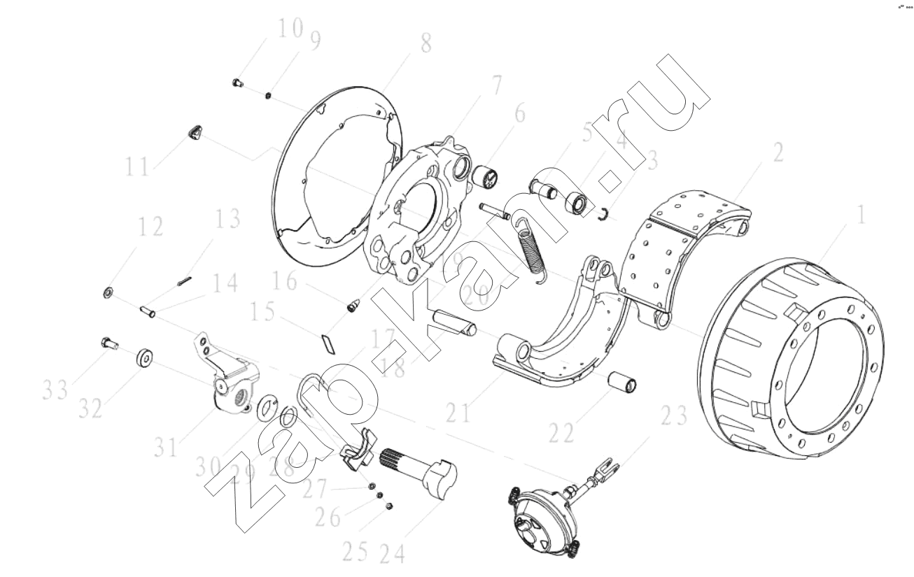 Схема/чертеж: FRONT BRAKE / Shaanxi Shacman SX3316HT406C