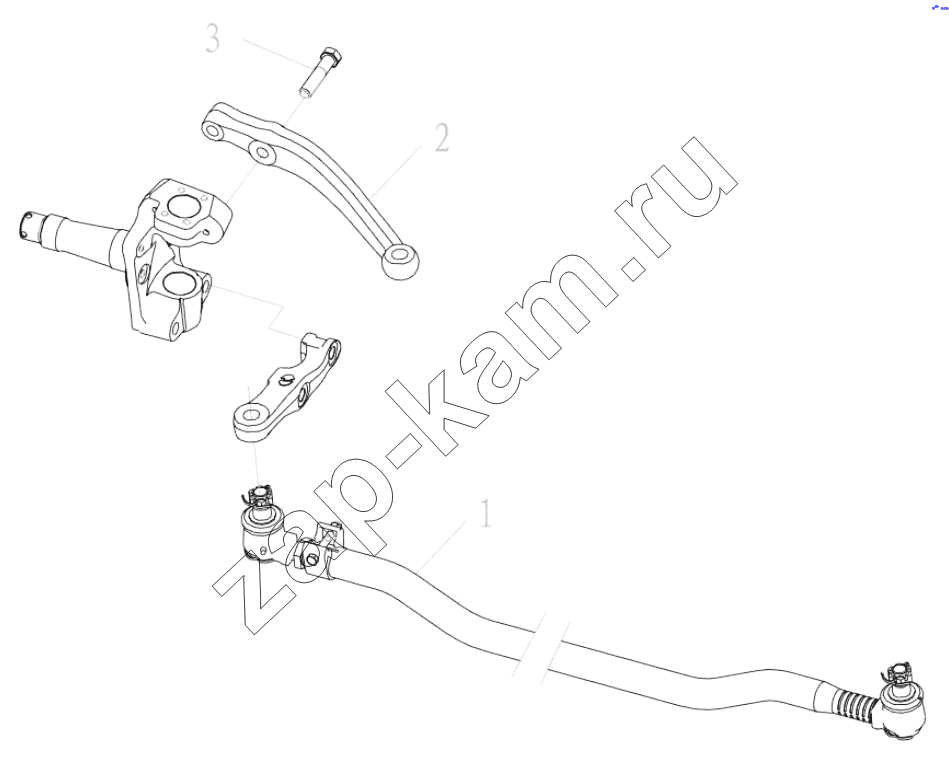 Схема/чертеж: FRONT AXLE (MAN 5.5T) / Shaanxi Shacman SX3316HT406C