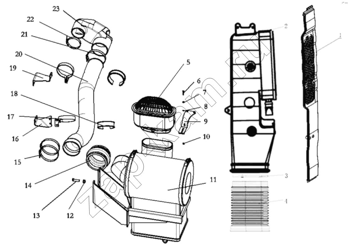 Схема/чертеж: AIR CLEANING DEVICE / Shaanxi Shacman SX3316HT406C