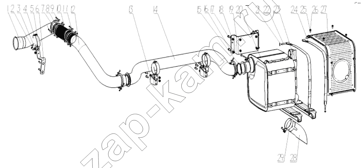 Схема/чертеж: AFTERTREATMENT SYSTEM (ISM ENGINE) / Shaanxi Shacman SX3316HT406C