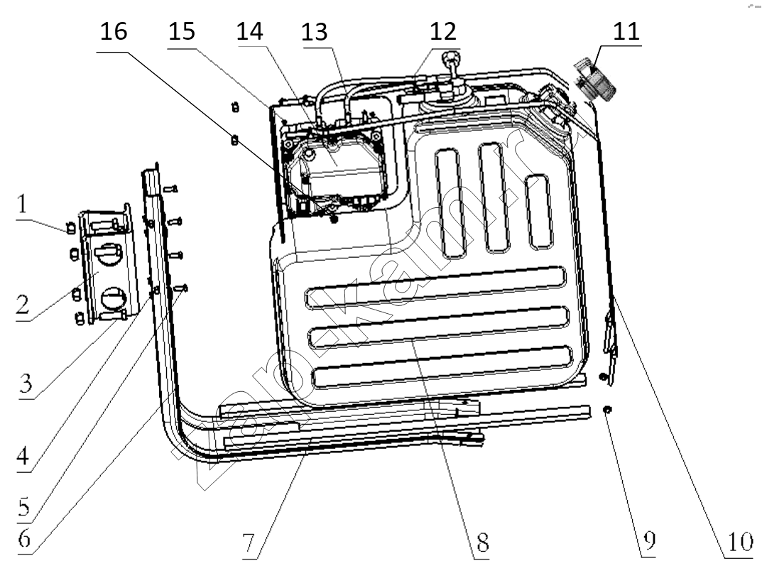 Схема/чертеж: UREA SUPPLY TANK / Shaanxi Shacman SX3316HT406C