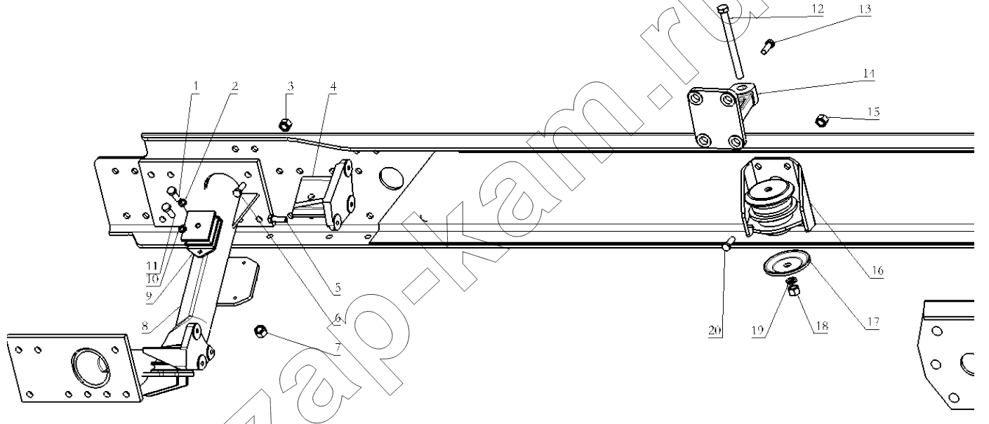 Схема/чертеж: ENGINE SUSPENSION / Shaanxi Shacman SX3316HT406C