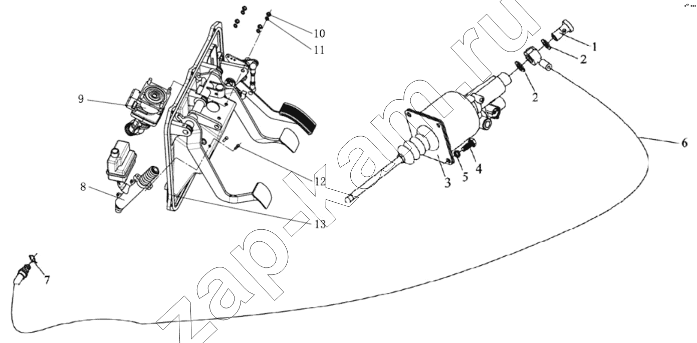 Схема/чертеж: PULL CLUTCH CONTROL DEVICE / Shaanxi Shacman SX3316HT406C