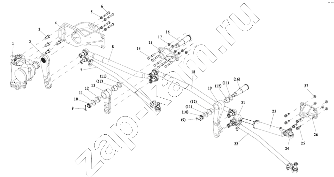 Схема/чертеж: DOUBLE SHAFTS STEERING TRANSMISSION DEVICE / Shaanxi Shacman SX3316HT406C