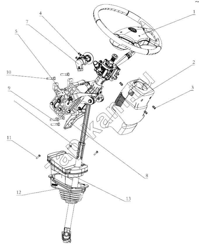 Схема/чертеж: STEERING COLUMN ADJUSTABLE / Shaanxi Shacman SX3316HT406C
