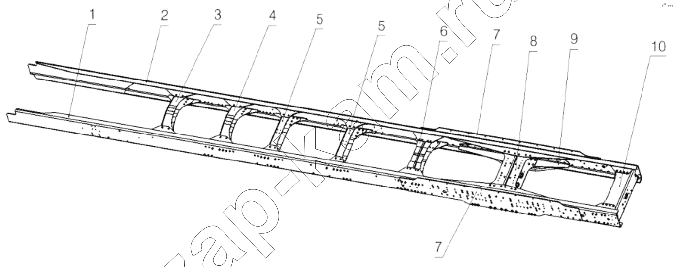 Схема/чертеж: FRAME ASSY / Shaanxi Shacman SX3316HT406C