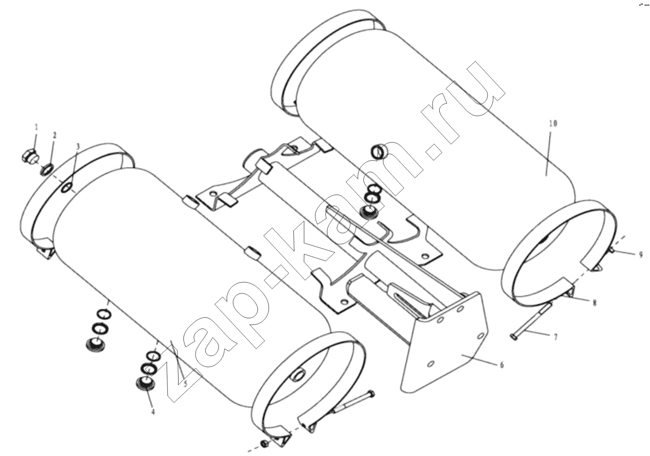 Схема/чертеж: AIR TANK FIXING (в… ) / Shaanxi Shacman SX3316HT406C