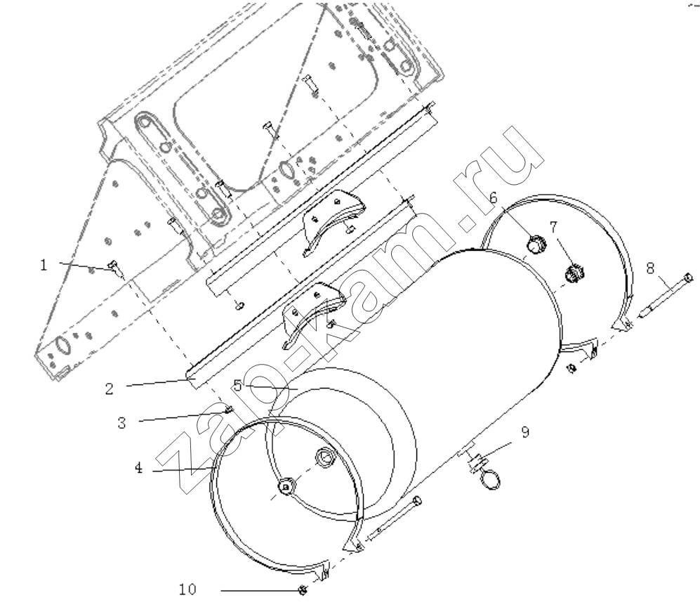Схема/чертеж: AIR TANK FIXING (в…Ў) / Shaanxi Shacman SX3316HT406C