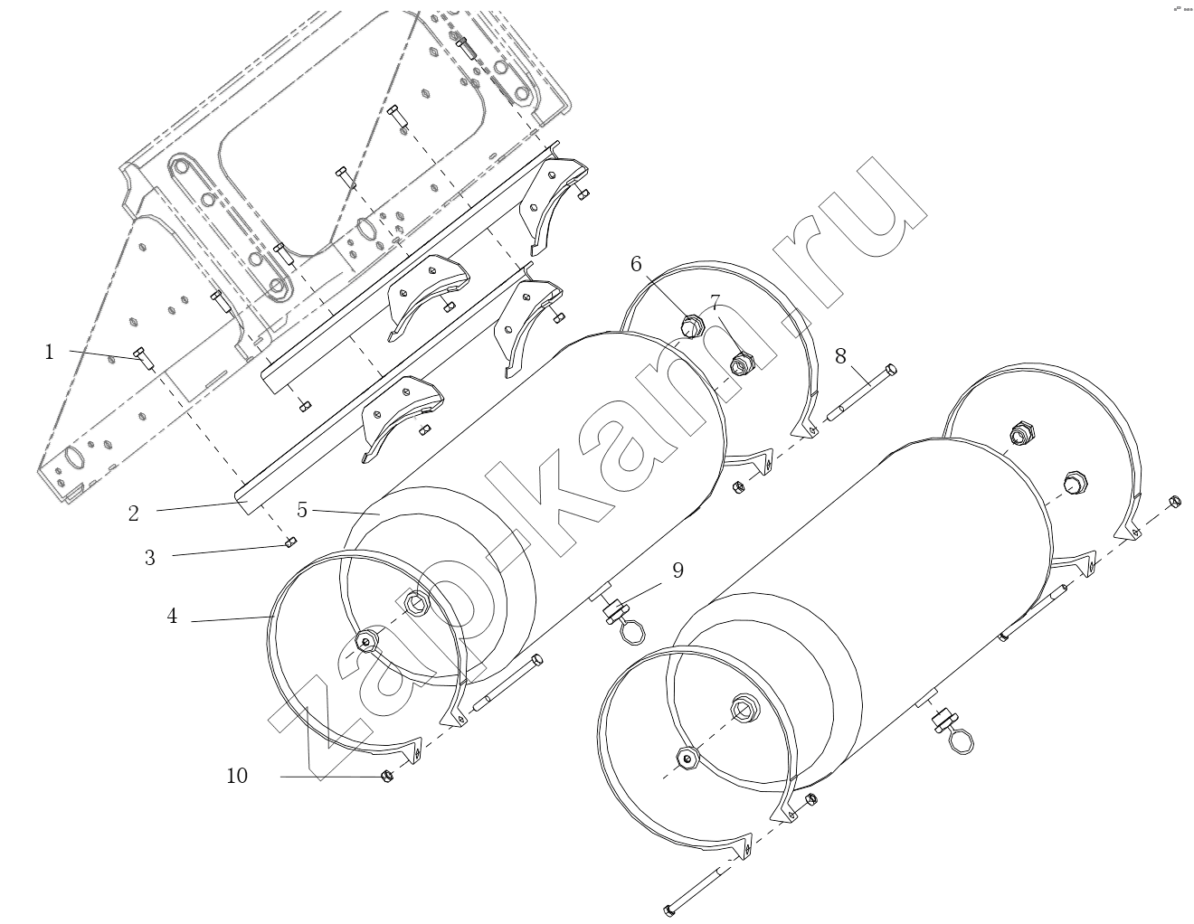 Схема/чертеж: AIR TANK FIXING (в…Ў) / Shaanxi Shacman SX3316HT406C