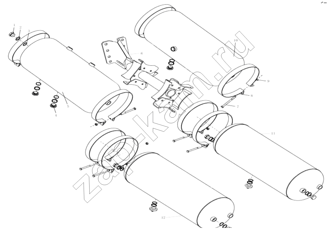 Схема/чертеж: AIR TANK FIXING (в… ) / Shaanxi Shacman SX3316HT406C