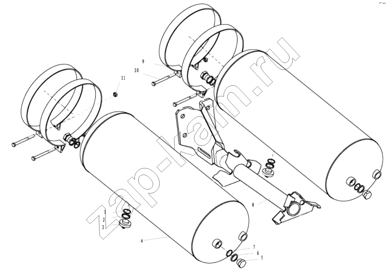 Схема/чертеж: AIR TANK FIXING (в… ) / Shaanxi Shacman SX3316HT406C