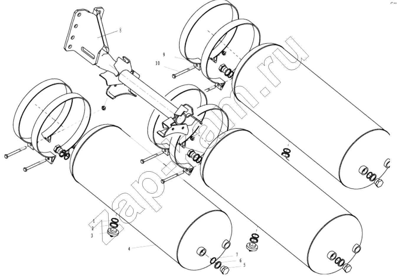 Схема/чертеж: AIR TANK FIXING (в… ) / Shaanxi Shacman SX3316HT406C