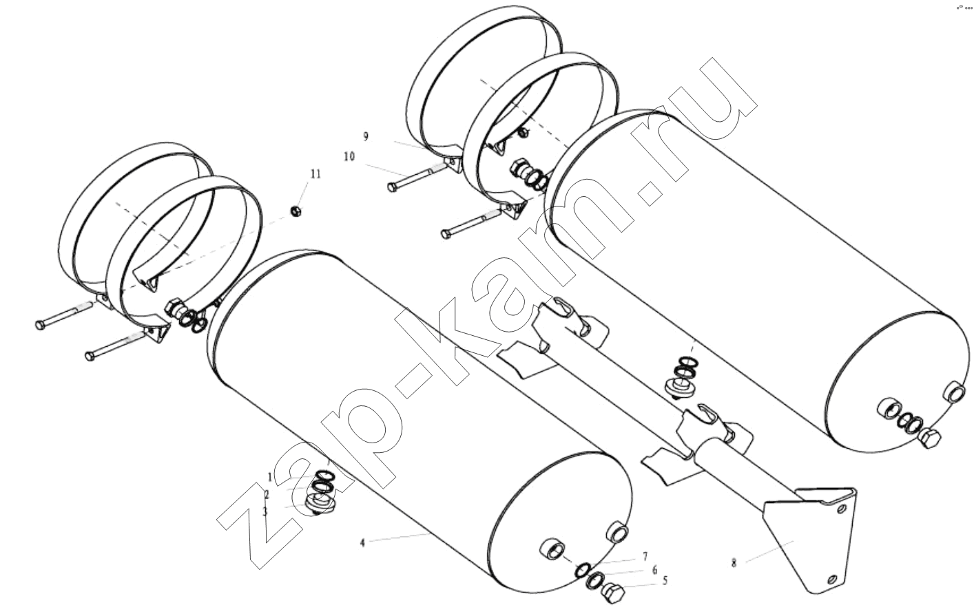 Схема/чертеж: AIR TANK FIXING (в… ) / Shaanxi Shacman SX3316HT406C