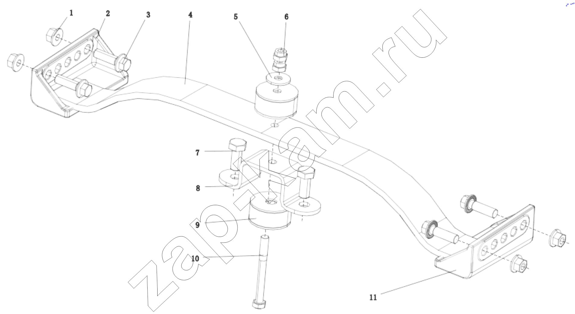 Схема/чертеж: DC96259591023 TRANSMISSION SUSPENSION / Shaanxi Shacman SX331853386 (X5000)