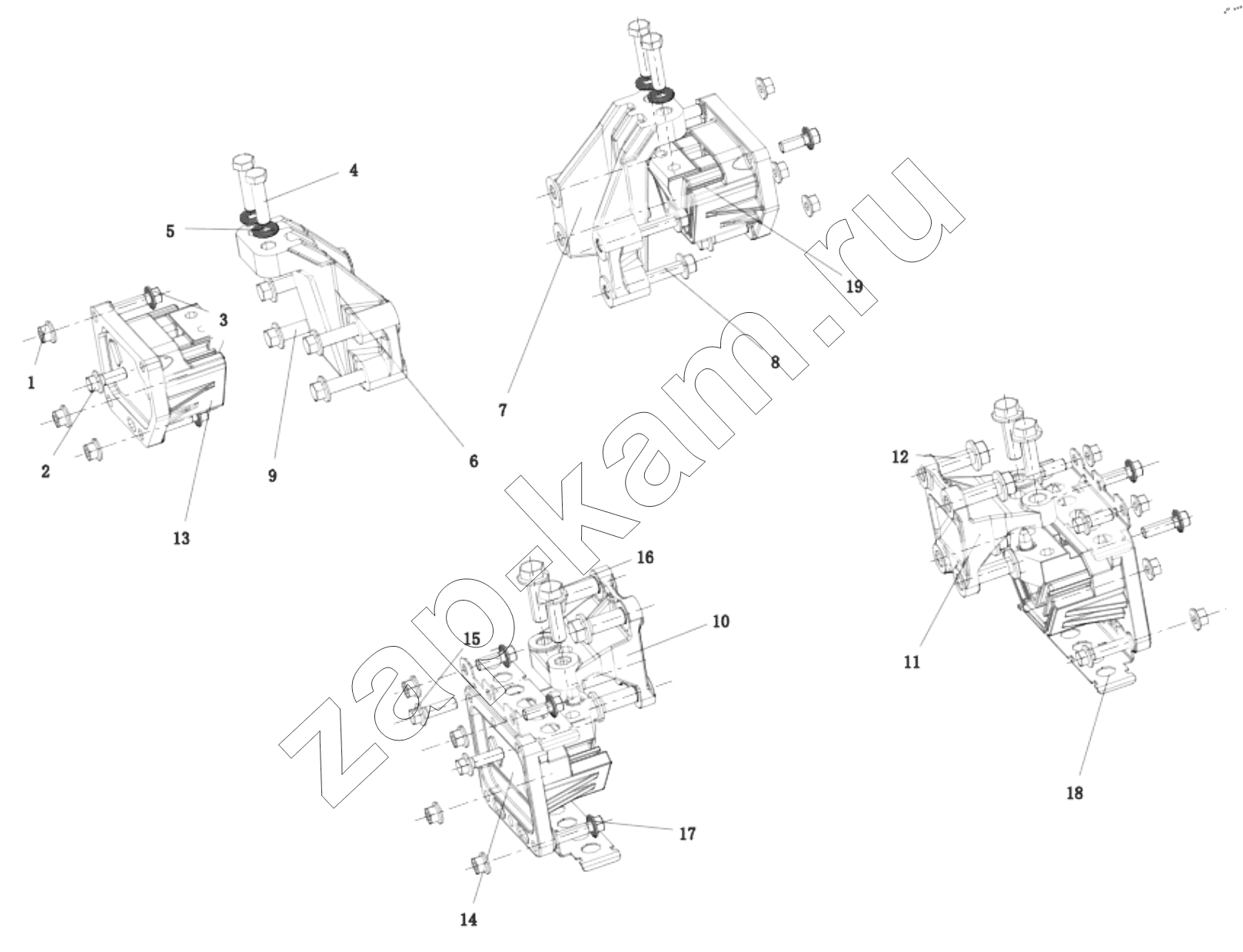 Схема/чертеж: DC97259590125 ENGINE SUSPENSION / Shaanxi Shacman SX331853386 (X5000)