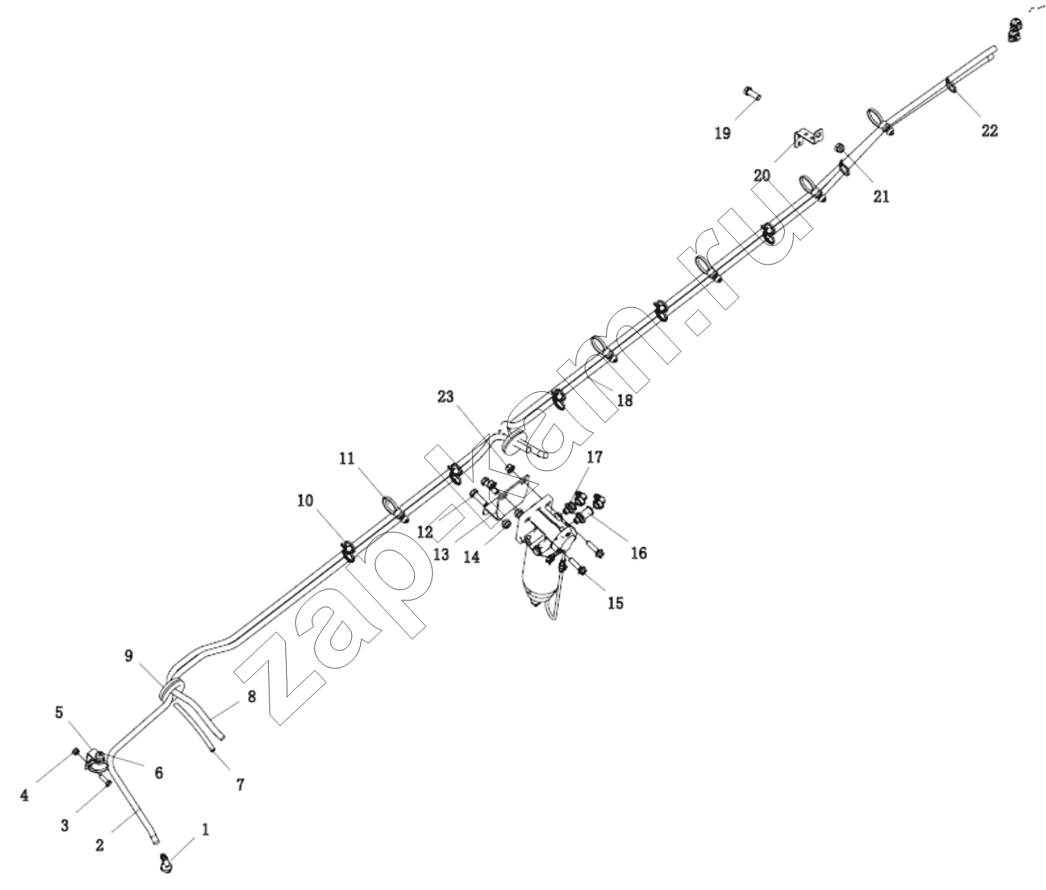 Схема/чертеж: DC96319565089 FUEL SUPPLY PIPE / Shaanxi Shacman SX331853386 (X5000)