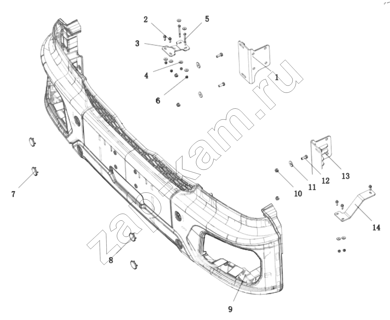 Схема/чертеж: DC97259624068 BUMPER / Shaanxi Shacman SX331853386 (X5000)