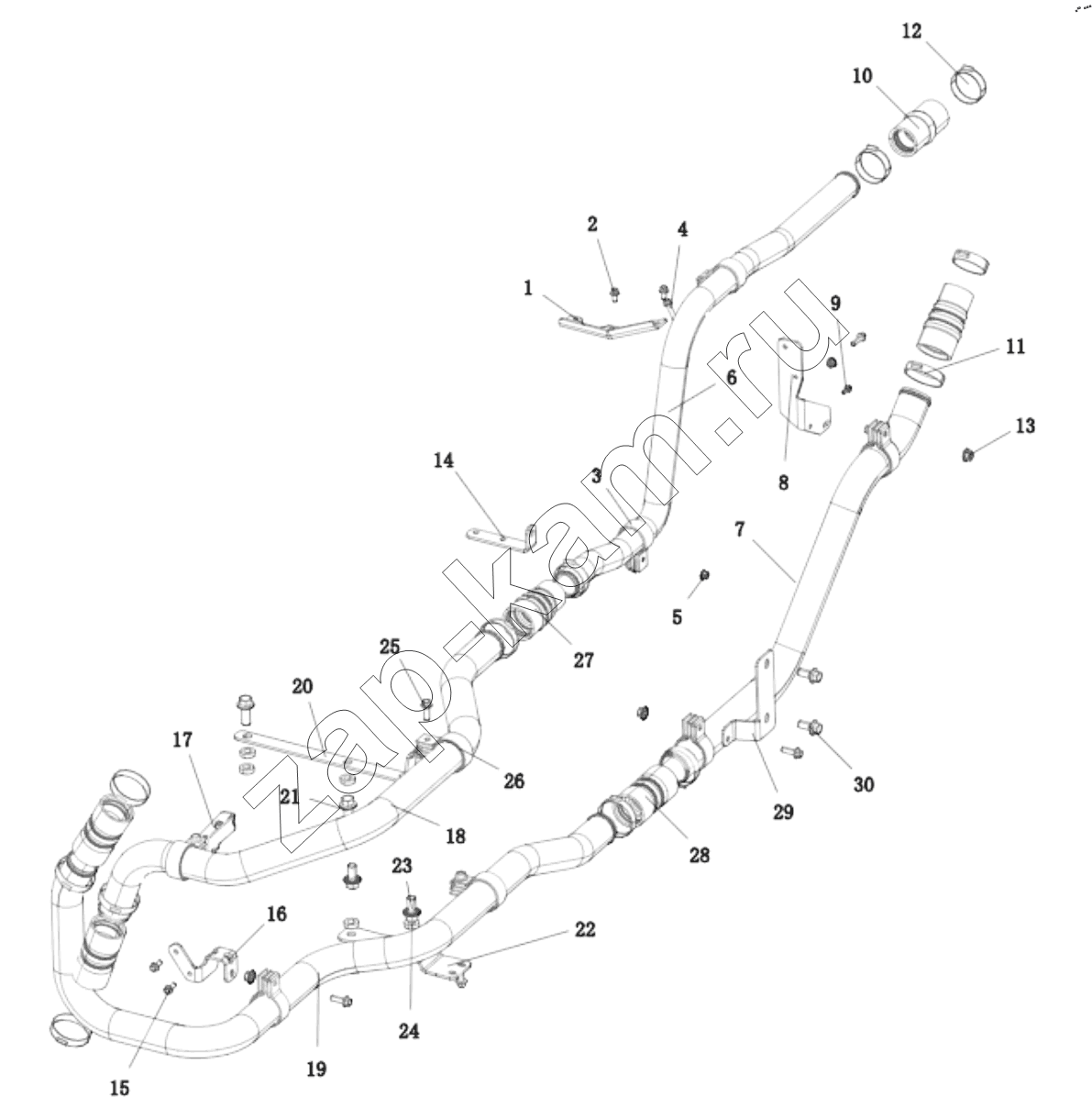 Схема/чертеж: DC97259530846 RETARDER COOLING SYSTEM / Shaanxi Shacman SX331853386 (X5000)