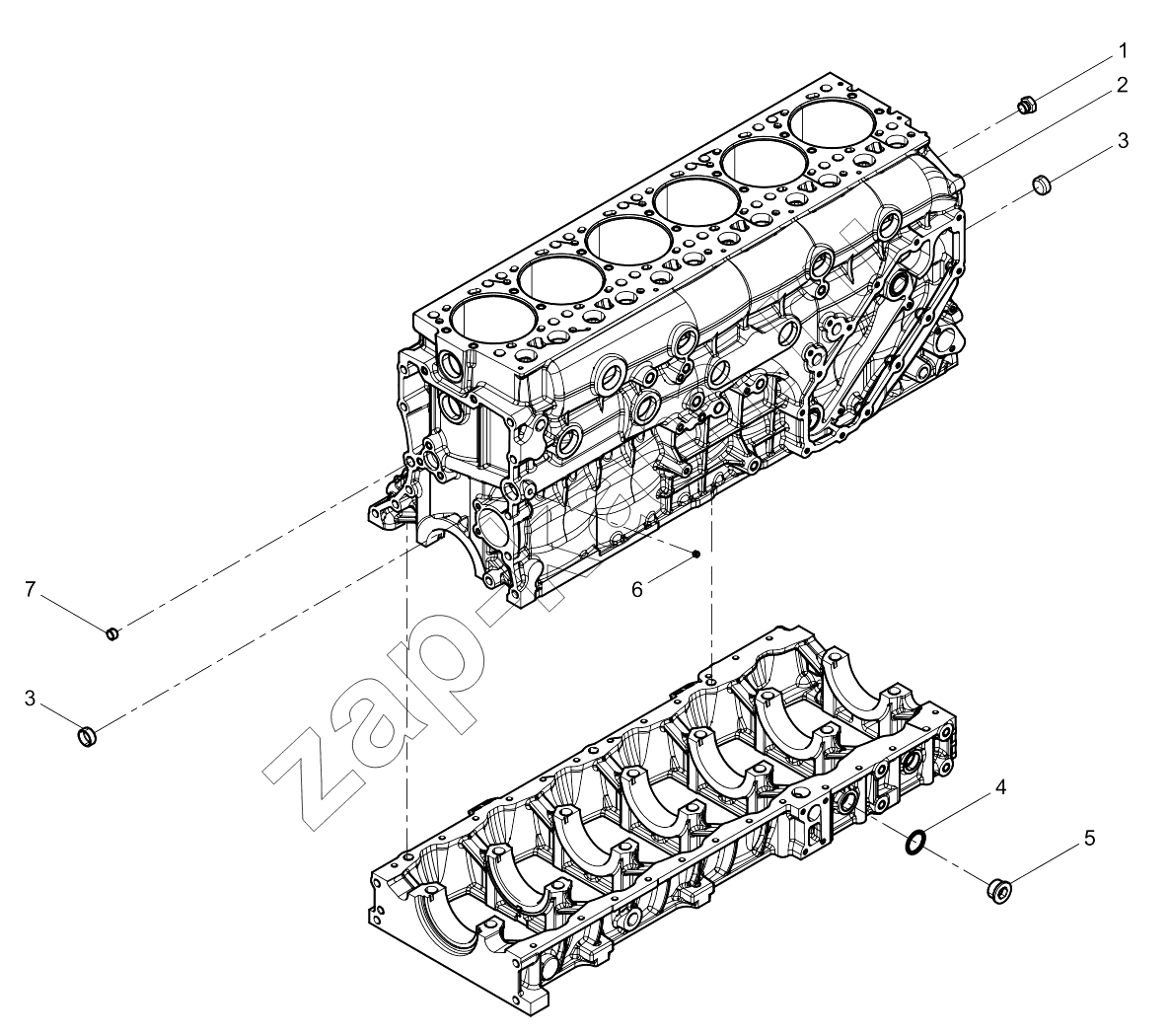 Схема/чертеж: CRANKCASE ASSEMBLY / Shaanxi Shacman SX331853386 (X5000)