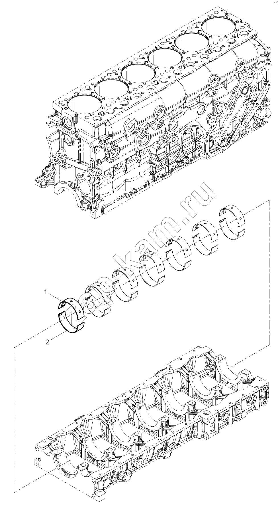 Схема/чертеж: MAIN BEARING GROUP / Shaanxi Shacman SX331853386 (X5000)