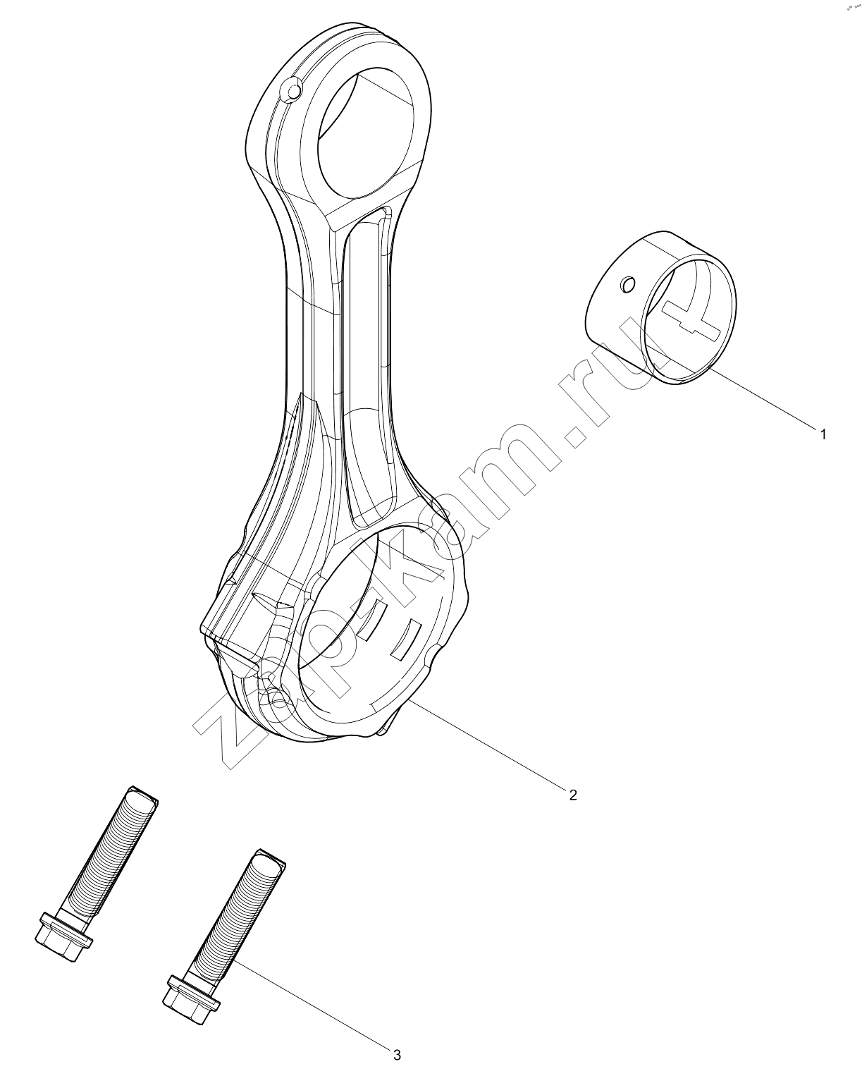 Схема/чертеж: CONNECTING ROD ASSEMBLY / Shaanxi Shacman SX331853386 (X5000)