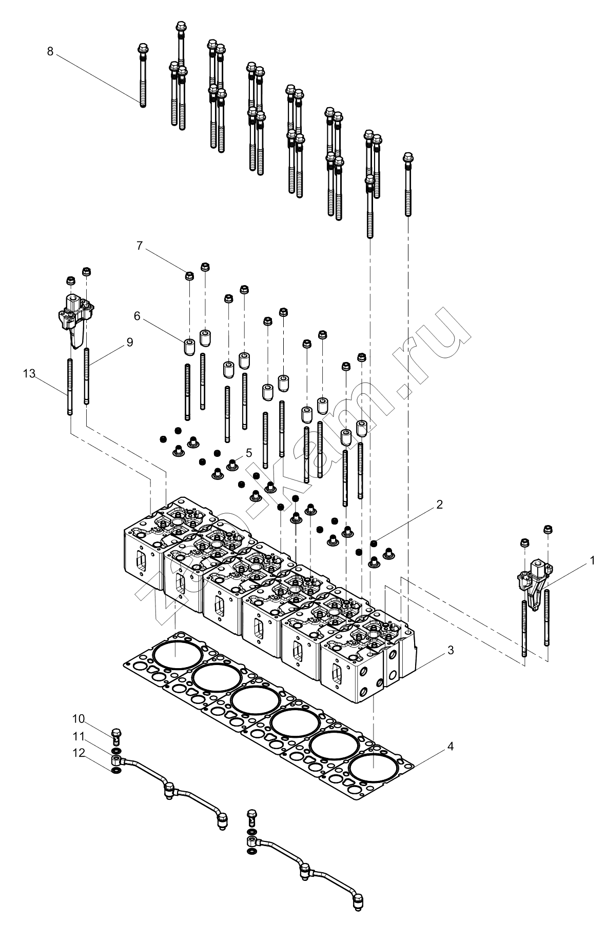 Схема/чертеж: CYLINDER HEAD GROUP / Shaanxi Shacman SX331853386 (X5000)