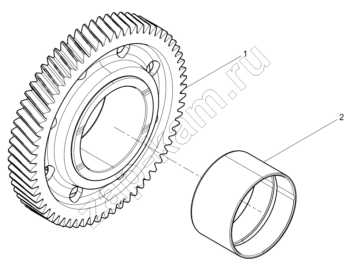 Схема/чертеж: IDLER GEAR ASSEMBLY / Shaanxi Shacman SX331853386 (X5000)