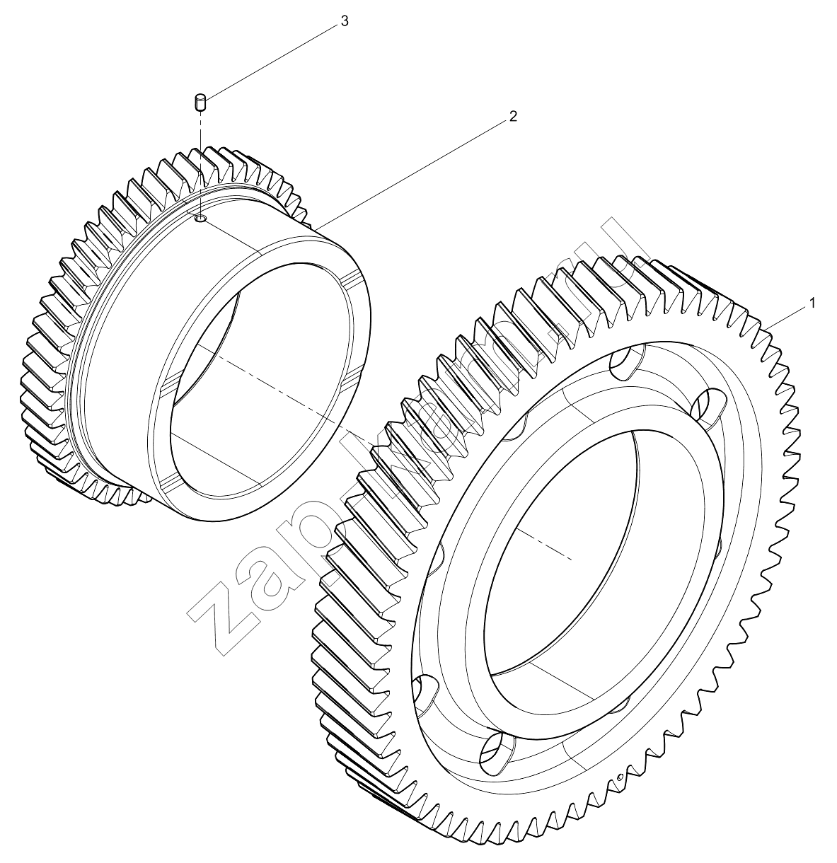 Схема/чертеж: IDLER GEAR SET / Shaanxi Shacman SX331853386 (X5000)