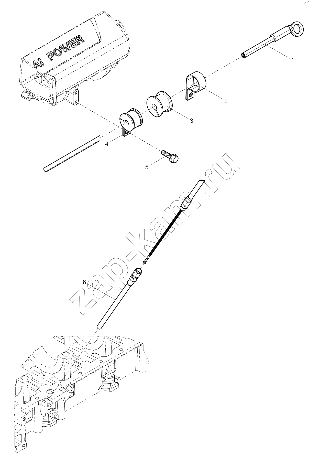 Схема/чертеж: OIL DIPSTICK GROUP / Shaanxi Shacman SX331853386 (X5000)