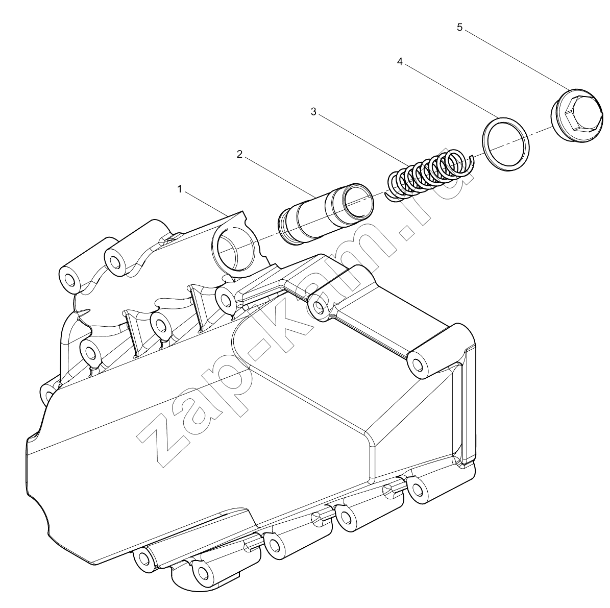 Схема/чертеж: OIL COOLER CAP ASSEMBLY / Shaanxi Shacman SX331853386 (X5000)
