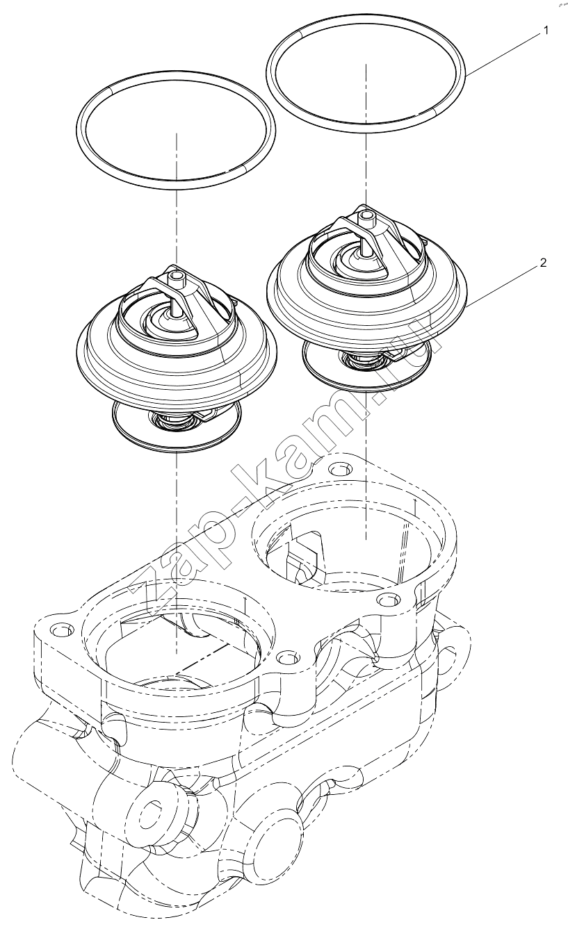 Схема/чертеж: THERMOSTAT GROUP / Shaanxi Shacman SX331853386 (X5000)