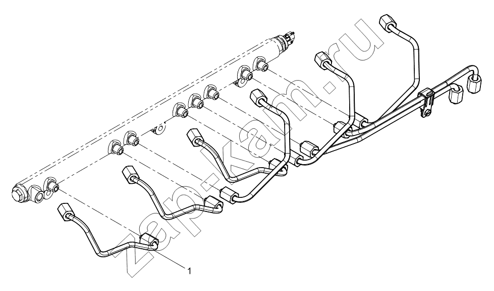 Схема/чертеж: HIGH PRESSURE FUEL PIPE GROUP / Shaanxi Shacman SX331853386 (X5000)