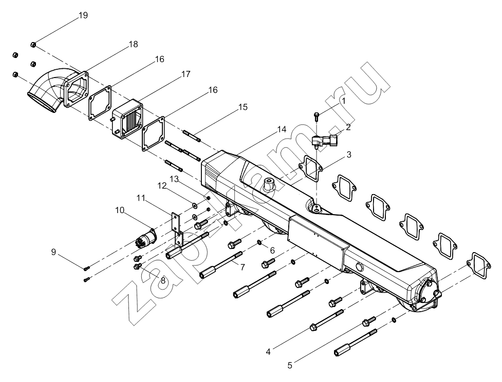 Схема/чертеж: INTAKE MANIFOLD GROUP / Shaanxi Shacman SX331853386 (X5000)